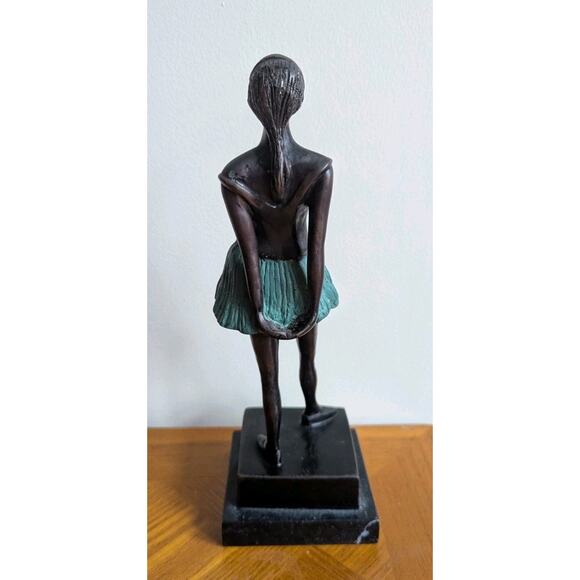 The Little Dancer, Aged 14 by Degas Bronze Figure Sculpture on Marble 11" - Picture 3 of 5